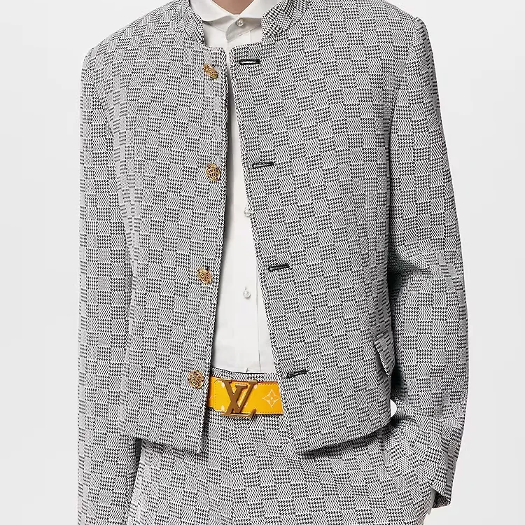LOUIS VUITTON 24 Early Spring Logo Leather Belts Men's Yellow Width: 4cm-2