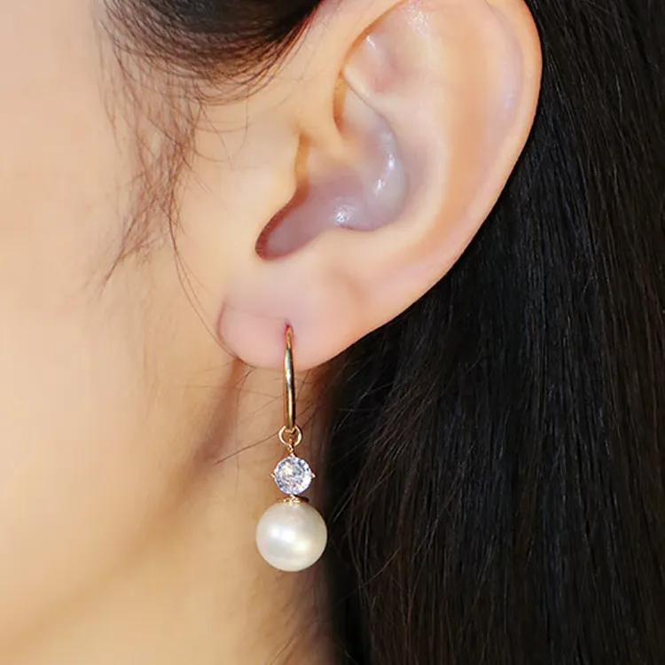 Kate Spade Plastic Copper Zircon Earrings Women's Gold-5