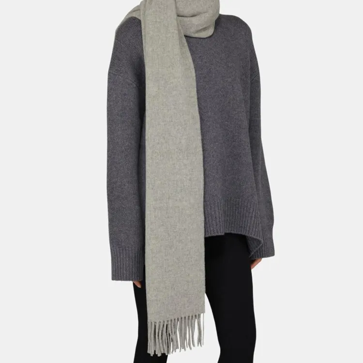 TOTEME Wool Knit Scarves Women's Gray-2