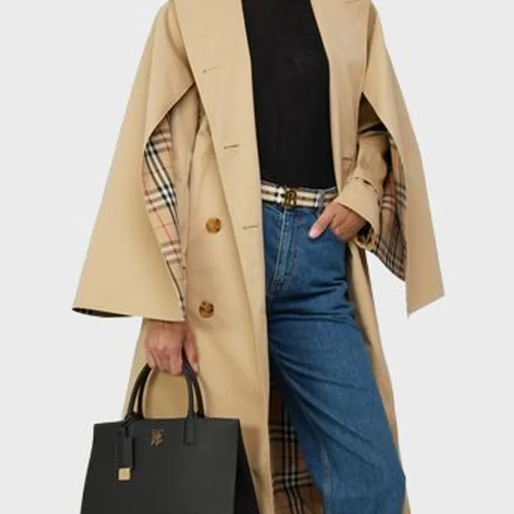 Burberry Leather, Gold Plated Leather Belts Women's Brown Width 3.5CM-3