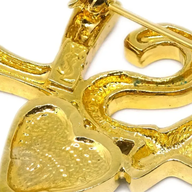 SAINT LAURENT 2000s Ysl Heart Brooch-2