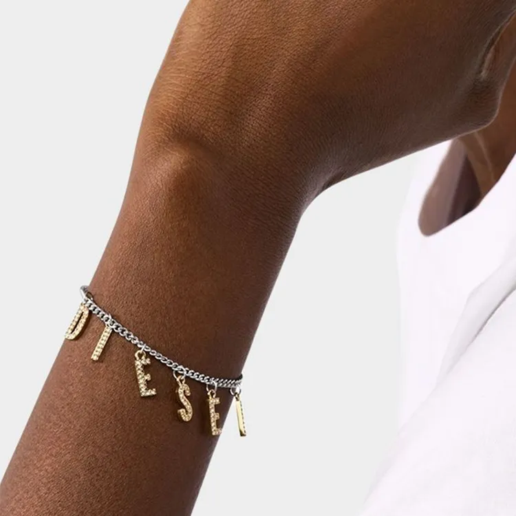DIESEL Logo charm Bracelet-2