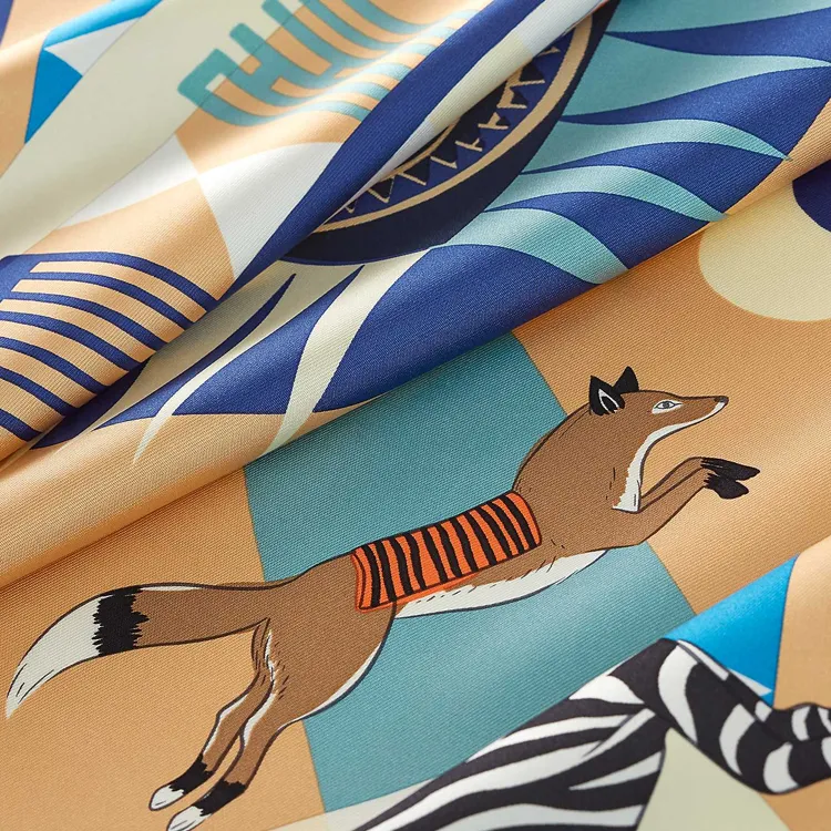 HERMES Silk Silk Scarves Unisex Beige-1