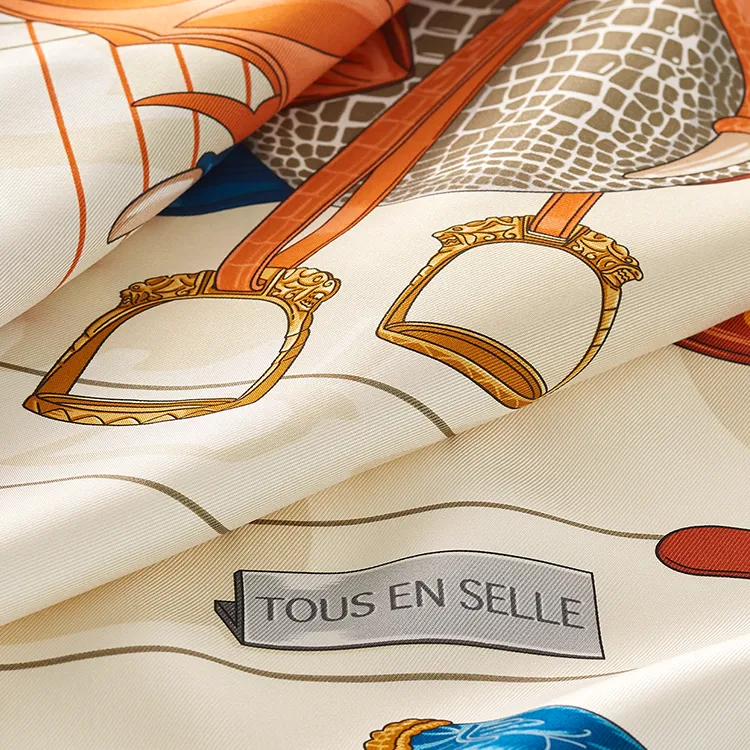HERMES 2010s Carres 90 Tous En Selle Scarf-1
