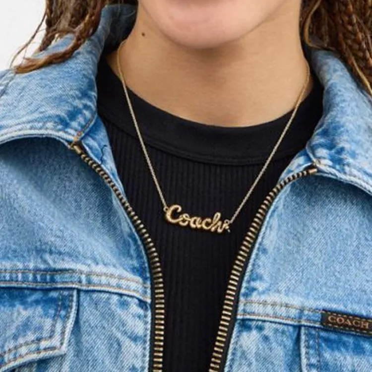 COACH Zinc Alloy, Resin Necklaces Unisex Gold-2