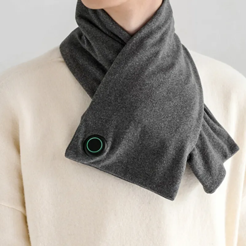 MUJI Polyester Elastane Scarves Unisex Gray-2