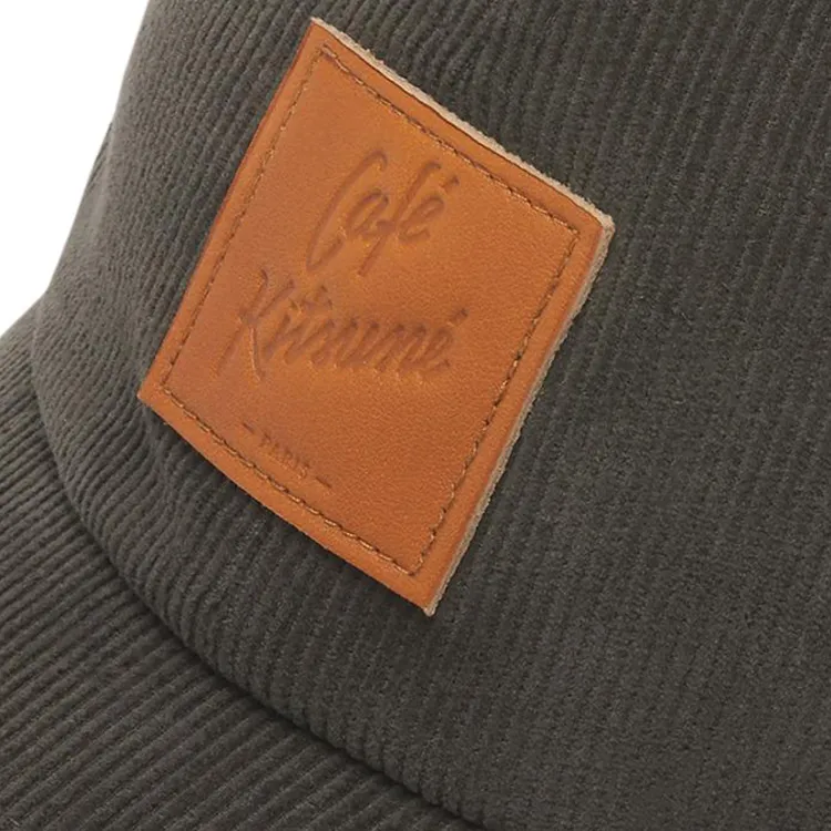 Maison Kitsune Cotton Baseball Caps Unisex Red Brown/Black-3