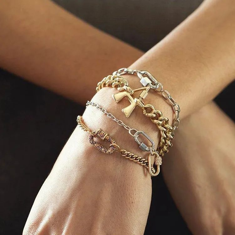 Marla Aaron 14kt Yellow Gold Heavy Curb Chain Bracelet-2