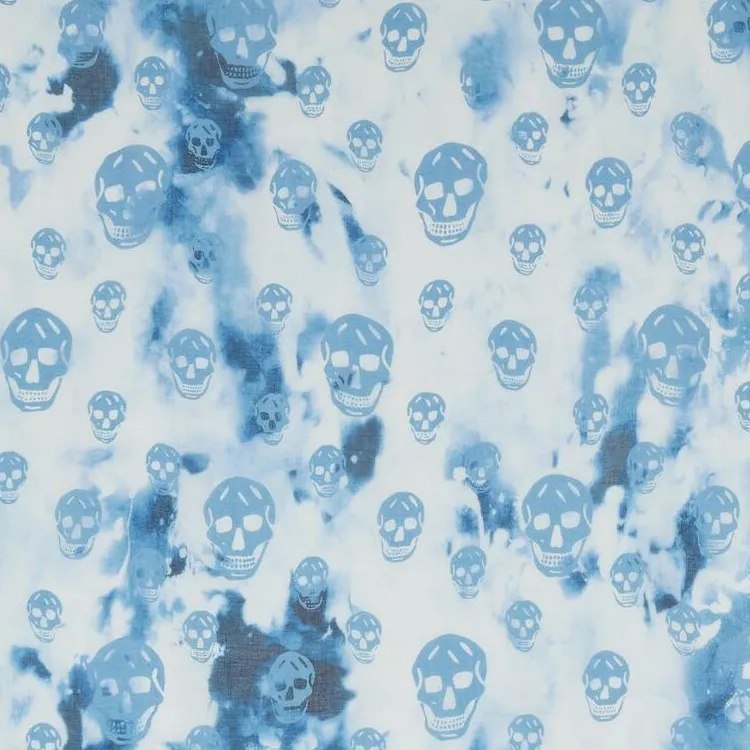 Alexander McQueen Skull Printed Frayed Edge Scarf-2