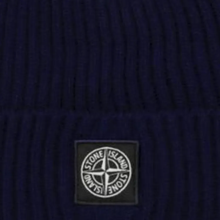STONE ISLAND Logo Patch Knitted Beanie-2