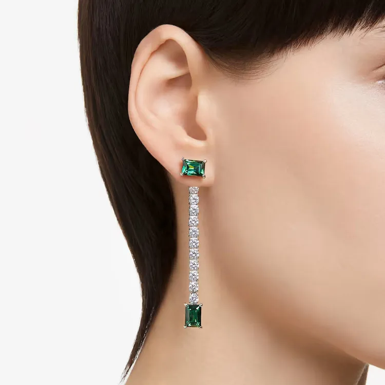 Swarovski Matrix Crystal embellished Drop Earrings-3