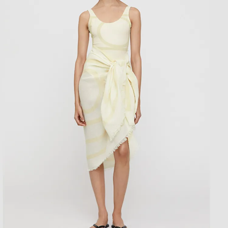 TOTEME Monogram Printed Frayed Sarong-2