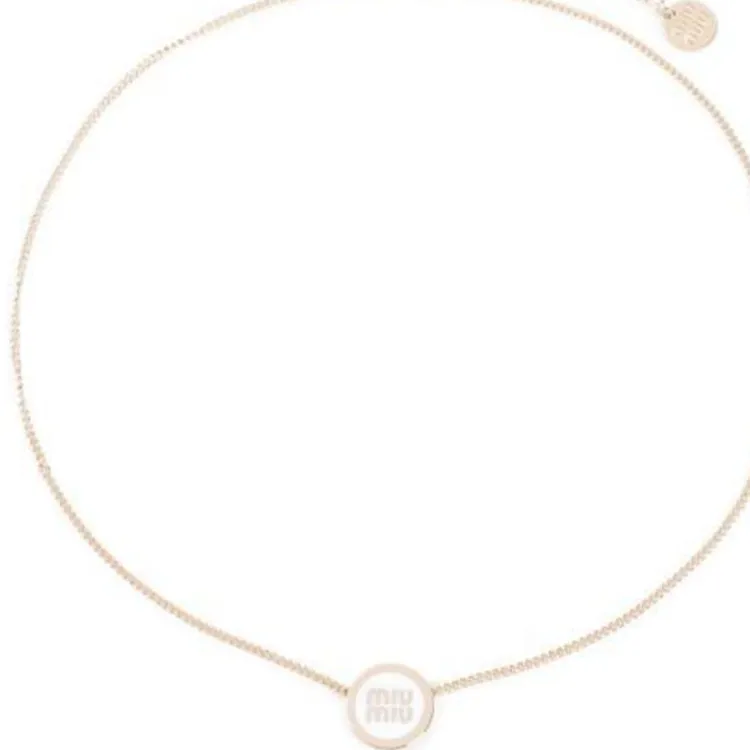 MIU MIU Logo-Detailed Round Necklace-1
