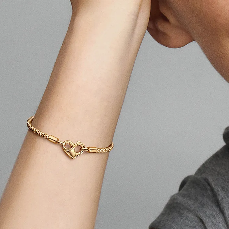 Pandora Gold Plated Copper Silver Alloy Bracelets Women's Gold-1