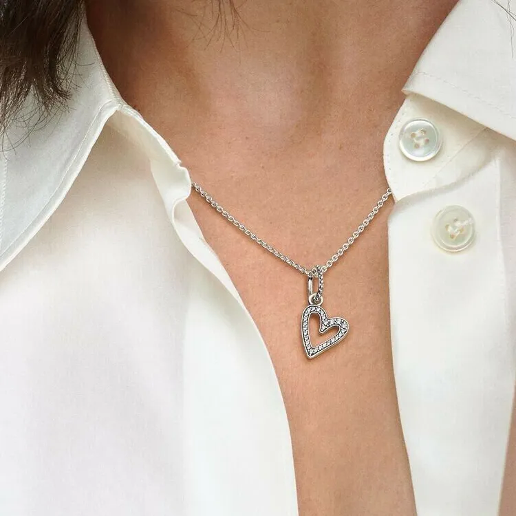 Pandora Silver Cubic Zirconia Necklaces Unisex Silver-3