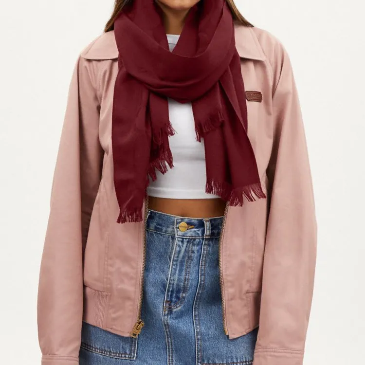 COACH Knit Scarves Women's Deep Red-1