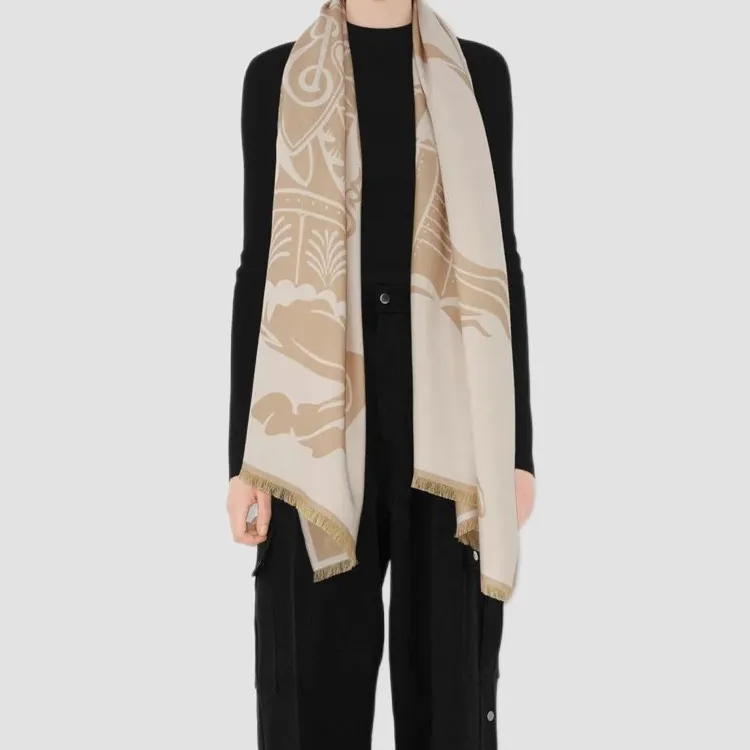 Burberry Ekd Wool Blend Scarf-3