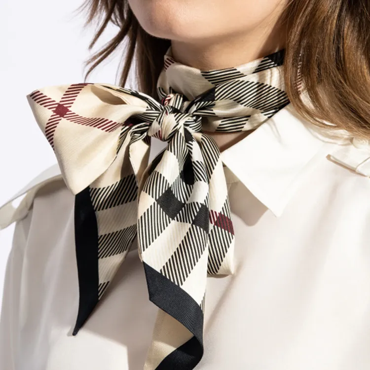 Burberry Silk Scarves Women's Cream-1
