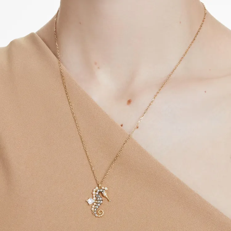 Swarovski Pearl Necklaces Women's Gold-1