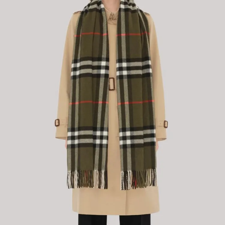 Burberry Plaid Check Fringed Scarf-2