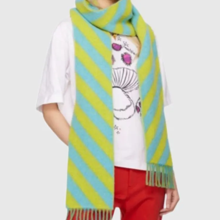 MARNI Wool Knit Scarves Women's Green-2