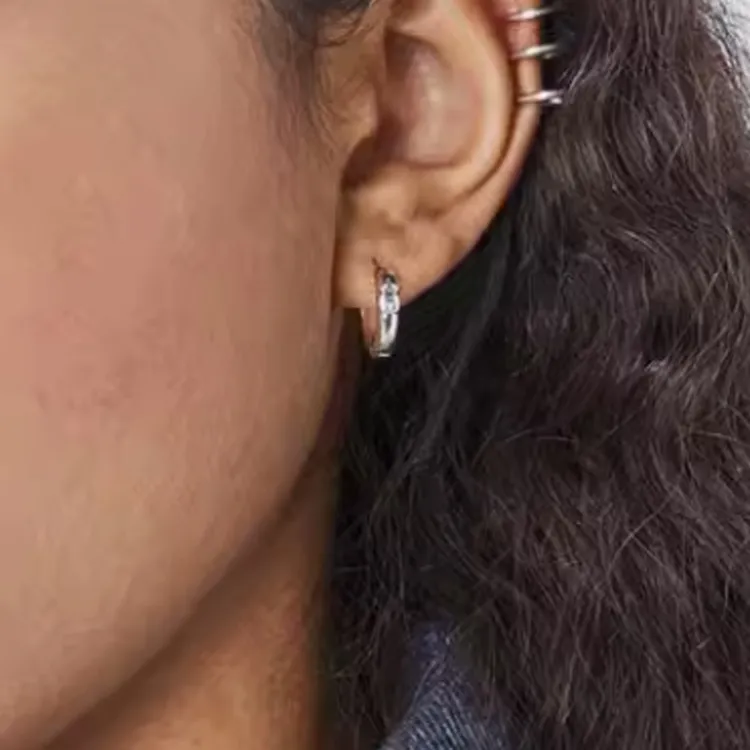 TAOSIXIONG 925 Sterling Silver Earrings Women's Silver-2