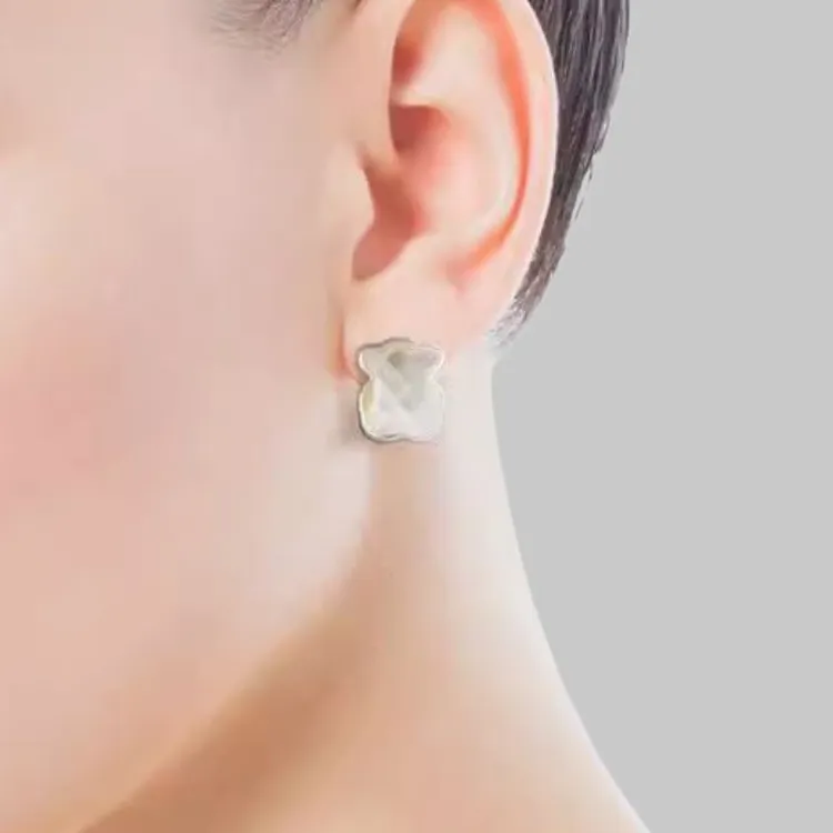TAOSIXIONG Sterling Silver Stud Earrings Women's Silver-1