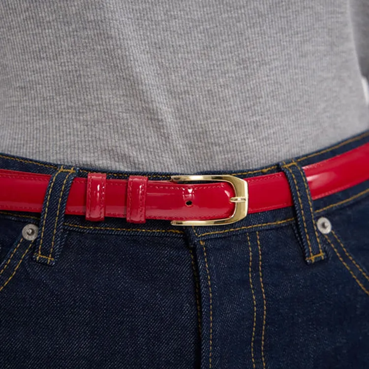 INES DE LA FRESSANGE Patent Leather Belts Women's Red -1