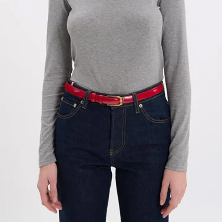 INES DE LA FRESSANGE Patent Leather Belts Women's Red -2
