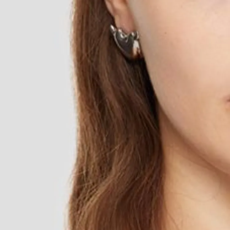 JUSTINE CLENQUET Brass Stud Earrings Women's Silver-2