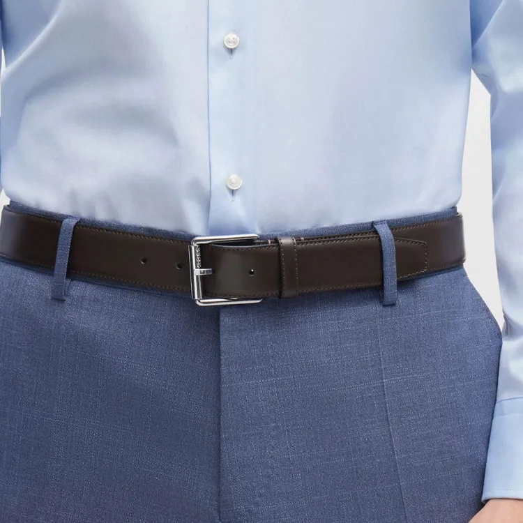 HUGO BOSS Leather Belts Men's Brown Width 3.5CM-2