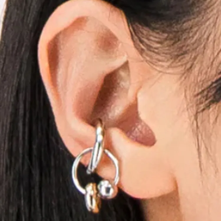 JUSTINE CLENQUET Silver Clip-On Earrings Unisex-2