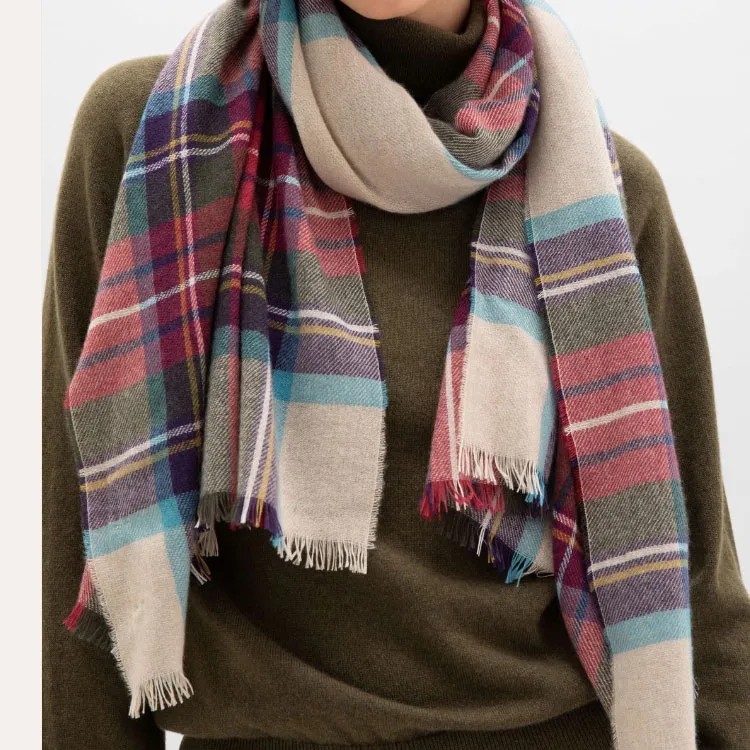 JOHNSTONS OF ELGIN Cashmere Shawls Unisex Pink-1