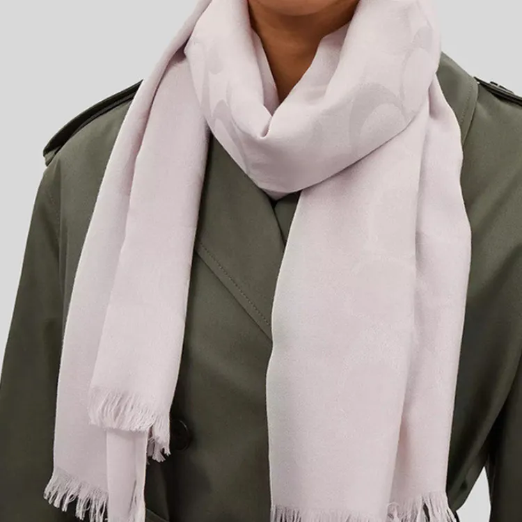 COACH Silk Knit Scarves Women's Gray-1