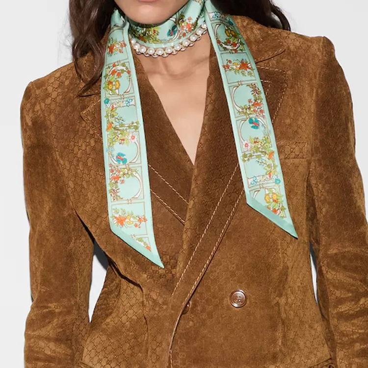 GUCCI Silk Scarves Women's Green-2