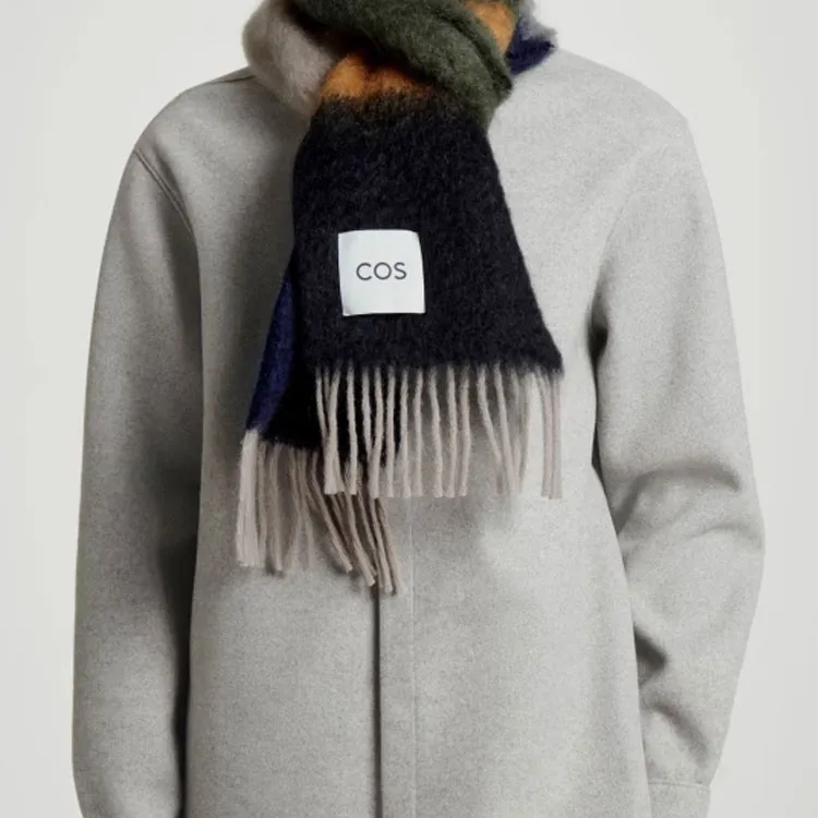 COS Mohair Knit Scarves Men's Navy Blue-1