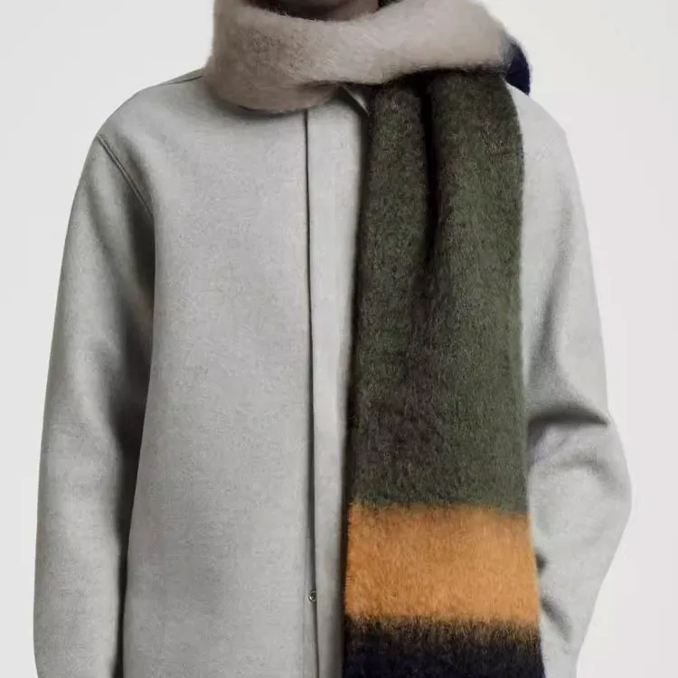 COS Mohair Knit Scarves Men's Navy Blue-2