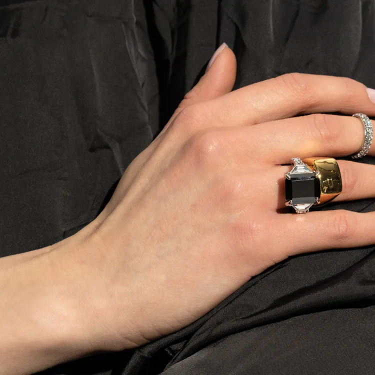 Balenciaga Set Of Three Rings Mini Evening Ring Set-7