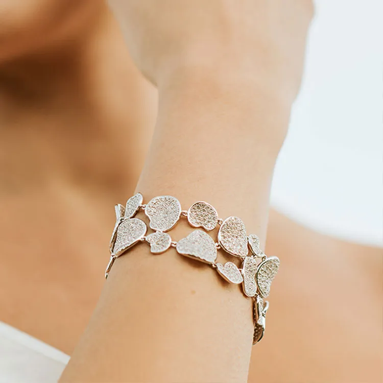WEILAMANNI Brass Bracelets Unisex Silver-2