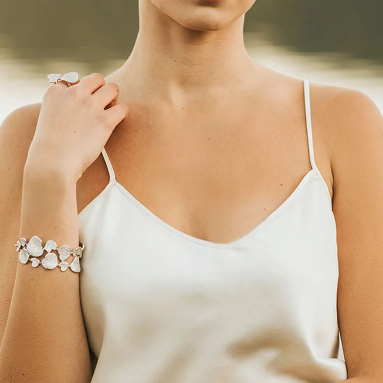 WEILAMANNI Brass Bracelets Unisex Silver-3