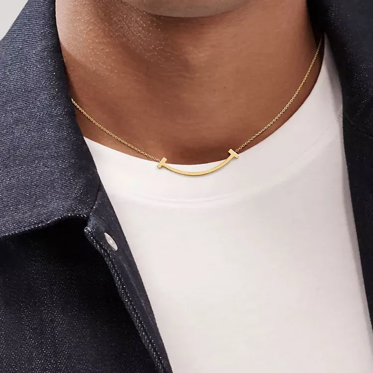 TIFFANY & CO. T 18K Gold Necklaces Women's Gold-4