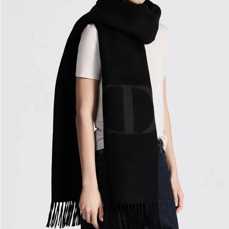DIOR Knit Scarves Women's Black-4
