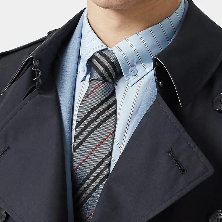 Burberry Mulberry Silk Ties Men's Blue-2