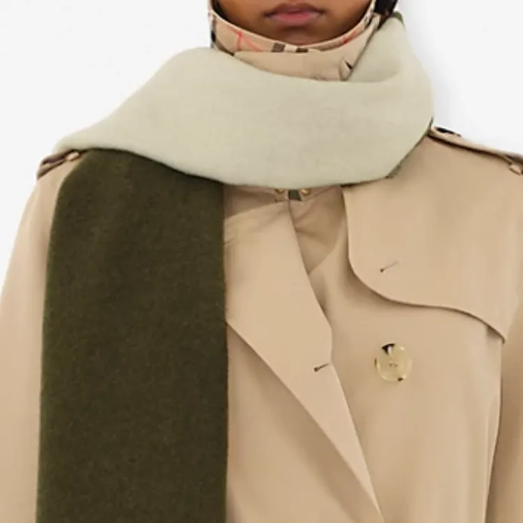 Burberry Wool Knit Scarves Unisex Gray-3