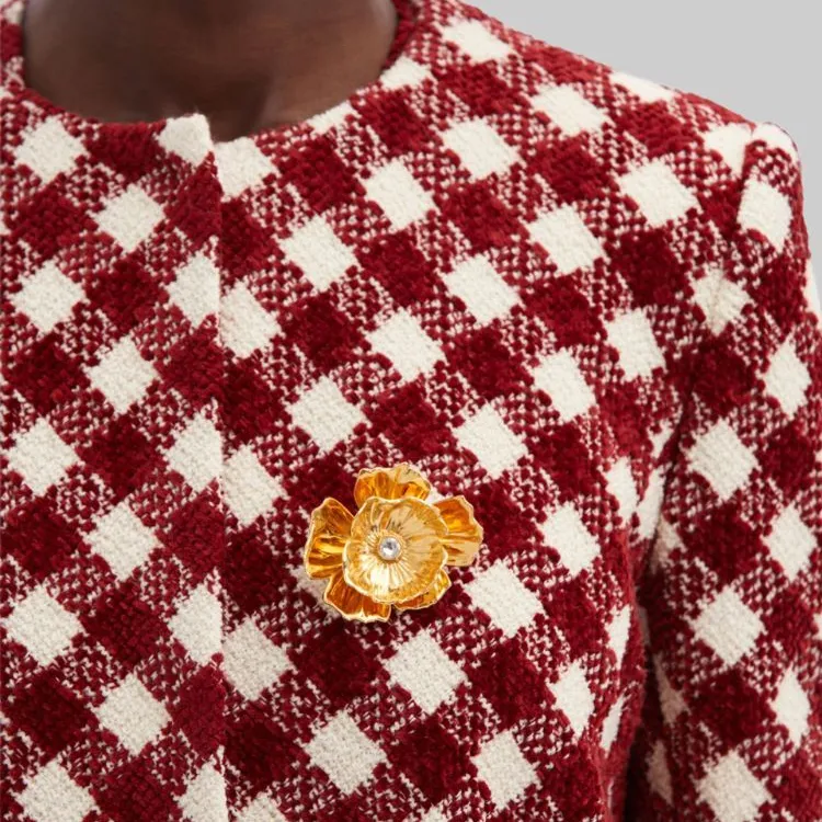 Oscar De La Renta Flower Brooch-2