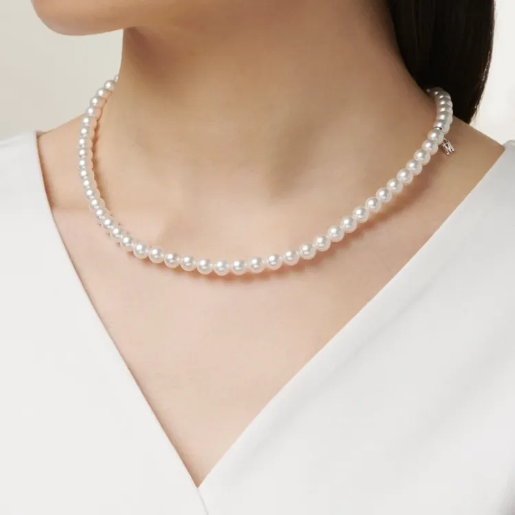 MIKIMOTO 18K White Gold Necklaces Unisex White-2