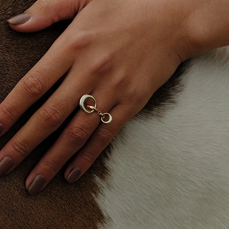 WEILAMANNI 925 Sterling Silver Rings Unisex Gold-2