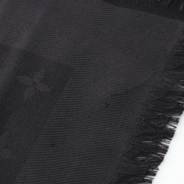 LOUIS VUITTON Silk, Wool Silk Scarves Women's Black-2