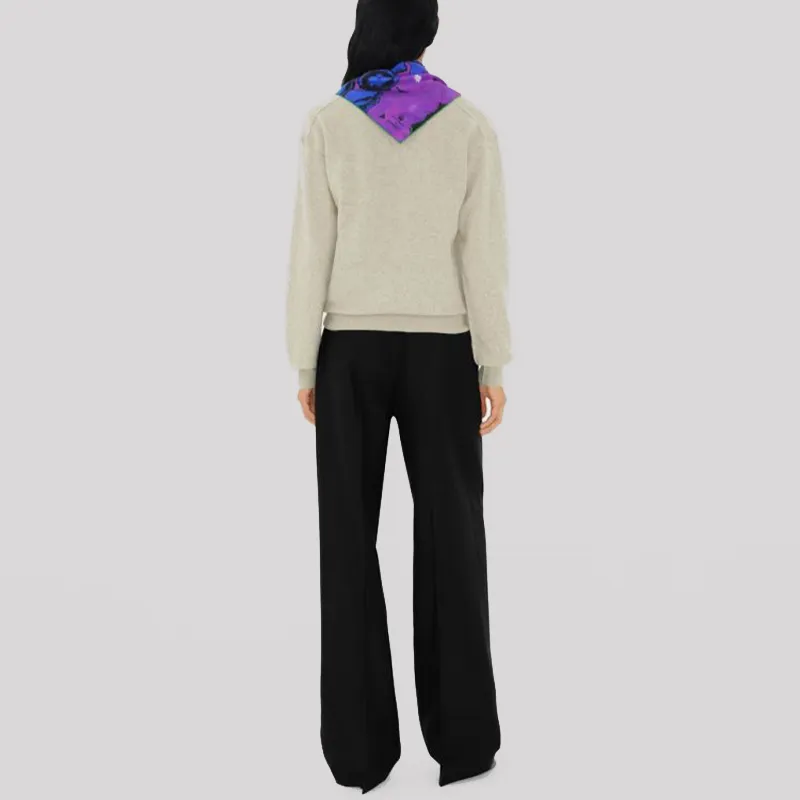 Burberry Silk Silk Scarves Unisex Purple-3