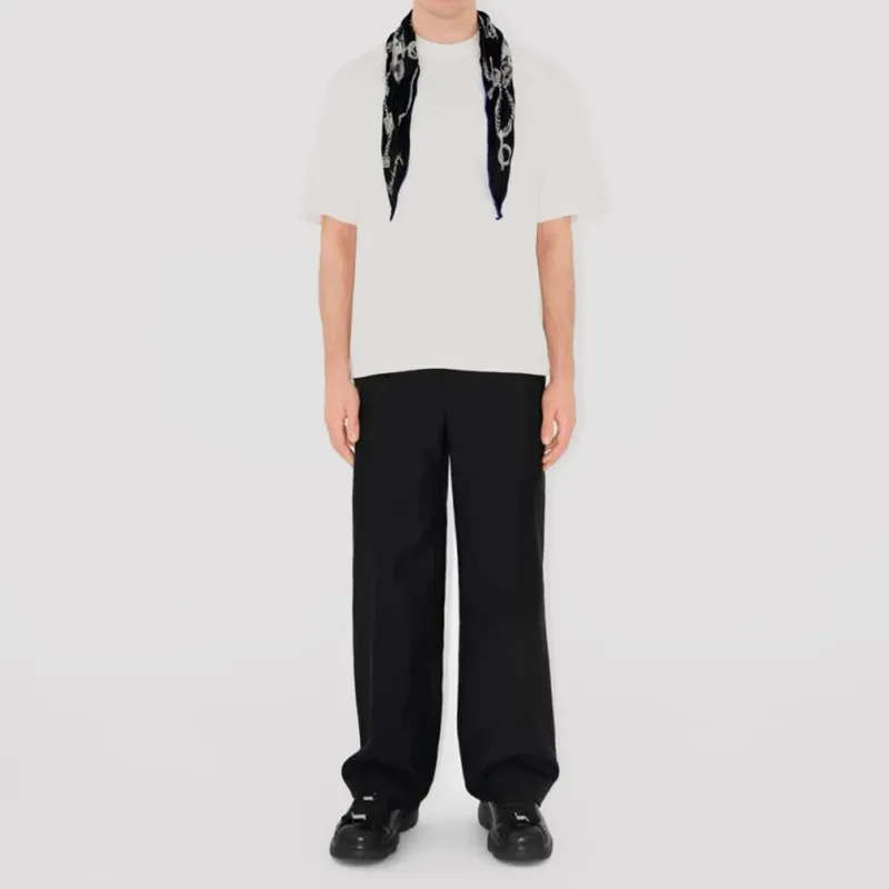 Burberry Silk Silk Scarves Unisex Black-5